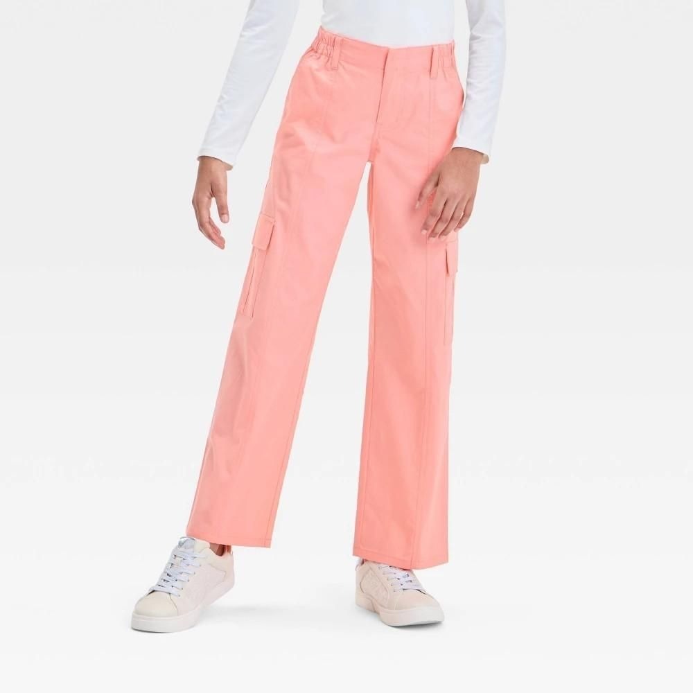 Art Class Girls Pink Straight Leg Cargo Pants XL 14 16 Cotton Spandex Stretch